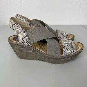 Fly London Yaji Cross Wedge Sandal Size 37